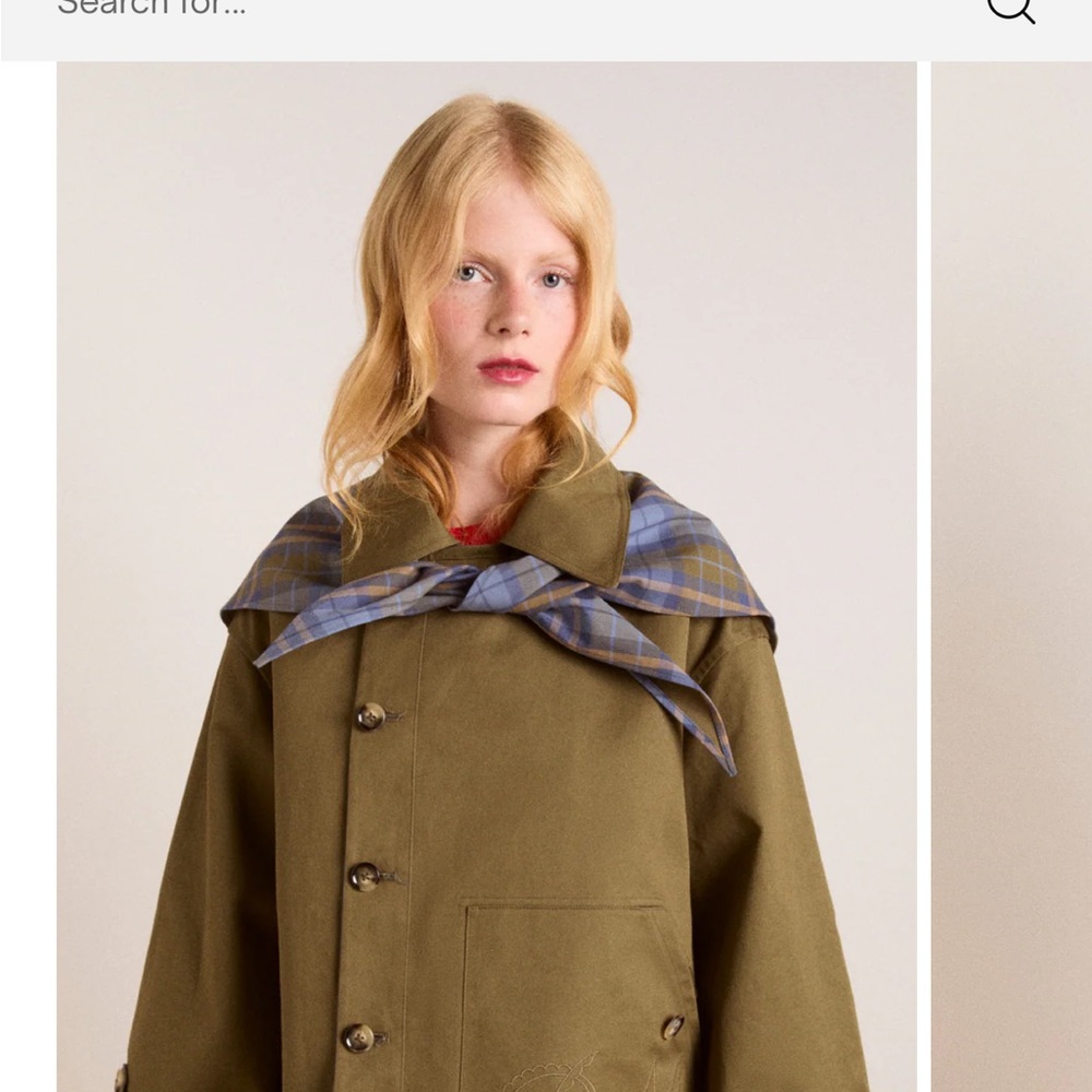 Damson Madder Reversible Jerry Crop Trench Coat - Olive